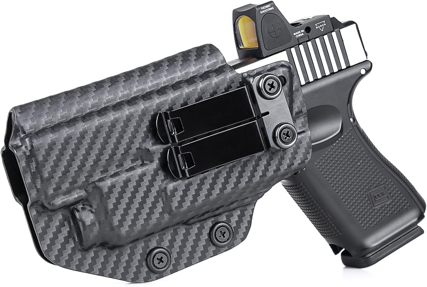 IWB Holster - Compatible with Glock 19 19X 23 25 32 44 45 MOS with Streamlight TLR 7X TLR-7A TLR-7 Flashlight - Red Dot Optics Ready - Appendix Inside Waistband Concealed Carry Kydex Holster