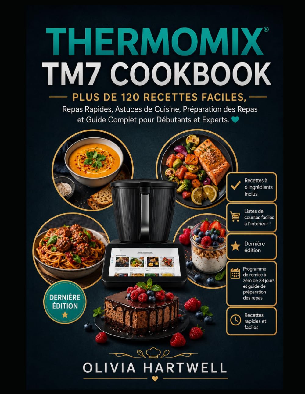 Thermomix TM7 Cookbook: Plus de 120 Recettes Faciles, Repas Rapides, Astuces de Cuisine, Préparation des Repas et Guide Complet pour Débutants et Experts