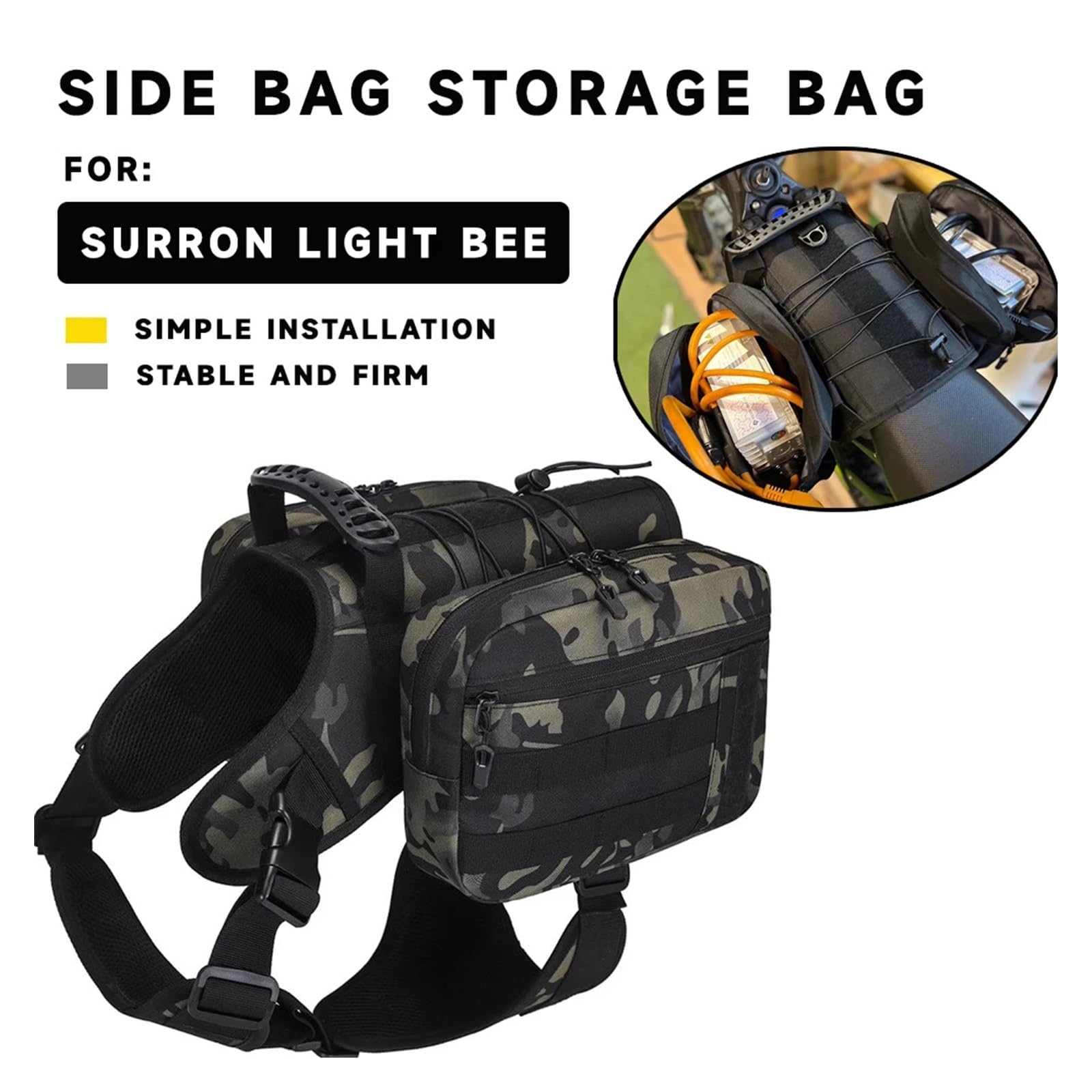 Saddle Bag Sur Ron Surron Light Bee S X 2022-2023 Motorcycle Side