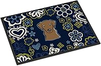 Vista 264 de Caroline's Treasures BB1449JMAT - Tapete de bienvenida de carlino negro, 24 x 36 pulgadas, tapete azul para puerta delantera, para interiores