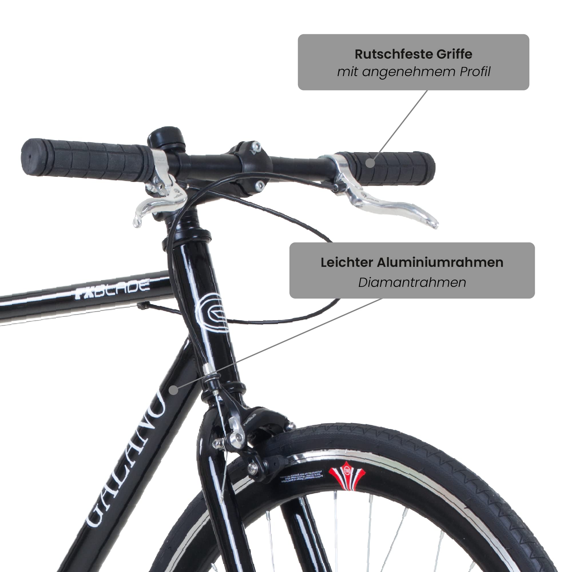 Galano Blade Fixie Bike für Damen und Herren 165-195 cm Singlespeed Fahrrad Retro 28 Zoll viele Größen Urban Bikes mit Flipflop Nabe Rennrad City