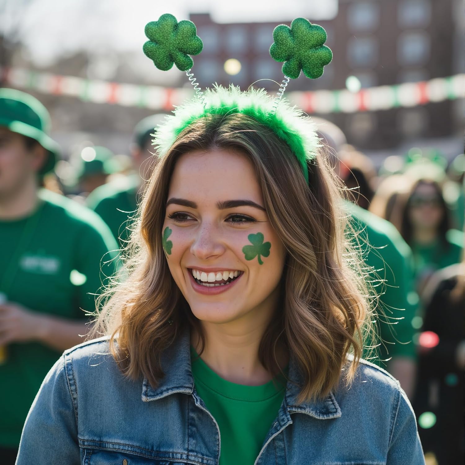 Jexine 30ピース 聖パトリックの日 ヘッドバンド グリーン シャムロック クローバー ヘッドバンド 聖パトリックデー アイル