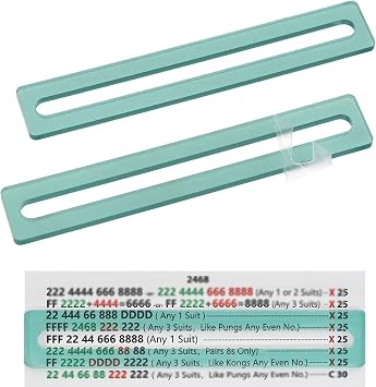 Pack of 2 Mahjong Line Reader Mahjong Line Finder Acrylic Mah Jong Card Line Guide (Green)