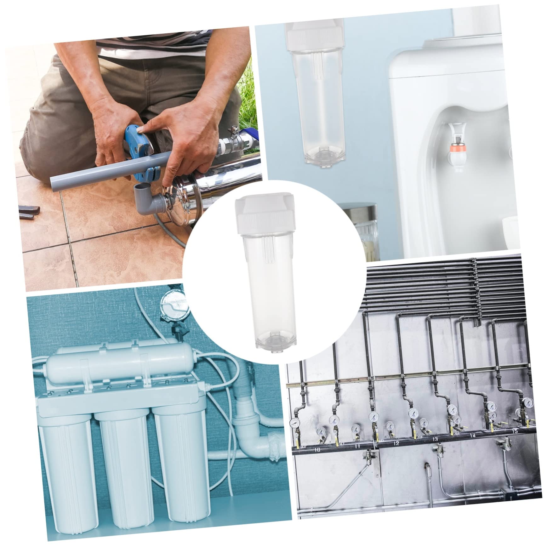 Bouteille Filtrante 10 Pouces Antidéflagrante pour Purificateur D'eau, en Pet et Pp, Filtre les Impuretés, Cuisine et Robinet
