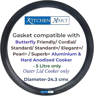 Kitchen Mart Gasket compatible with Butterfly Outer Lid Pressure cooker (For Aluminium & Hard Anodised Cookers, 5 Litres)