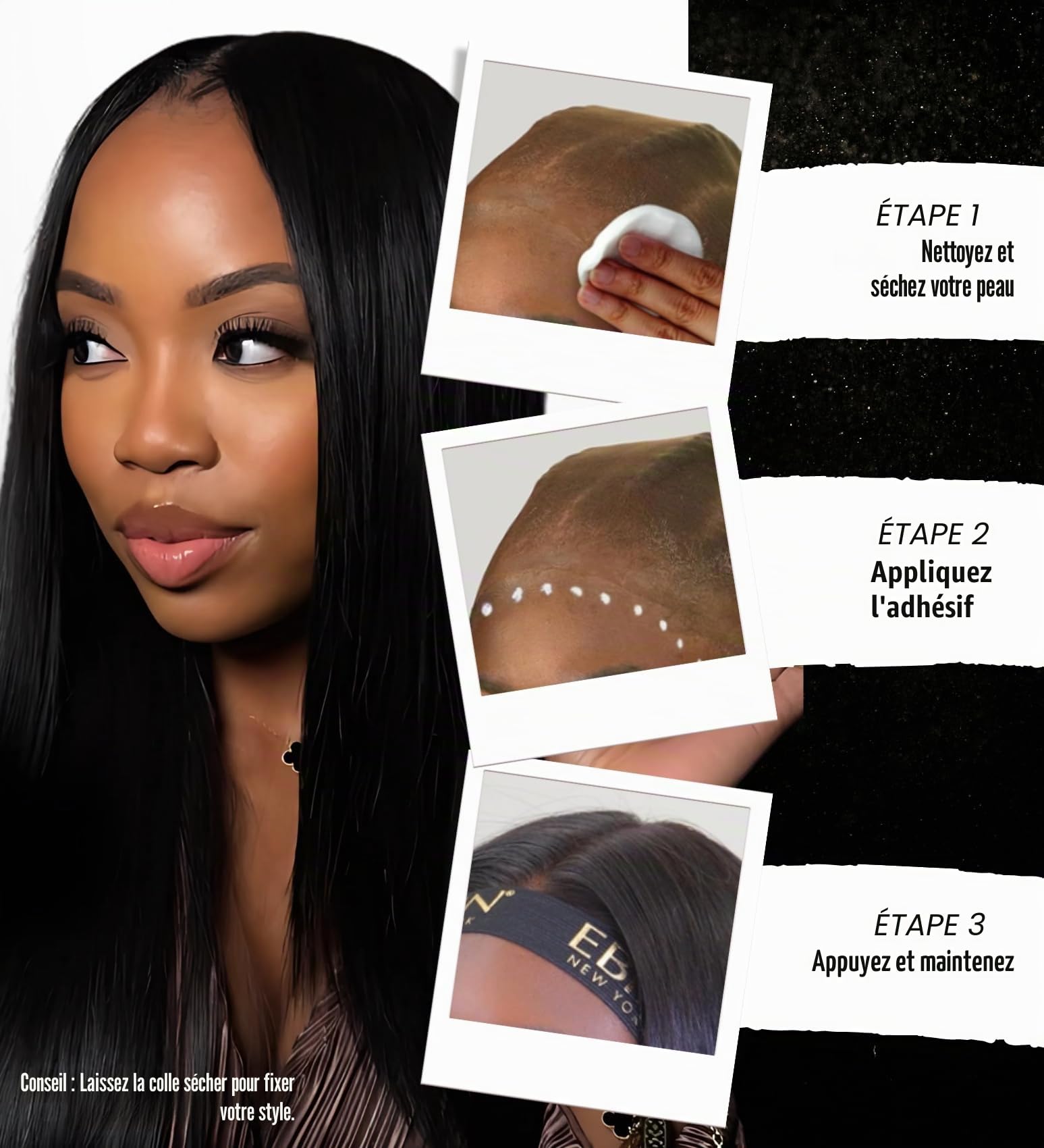 EBIN NEW YORK Wonder Lace Bond tenue ferme extrême 1,18 oz - formule améliorée sans résidus facile à appliquer séchage rapide imperméable sans latex résistant à la transpiration