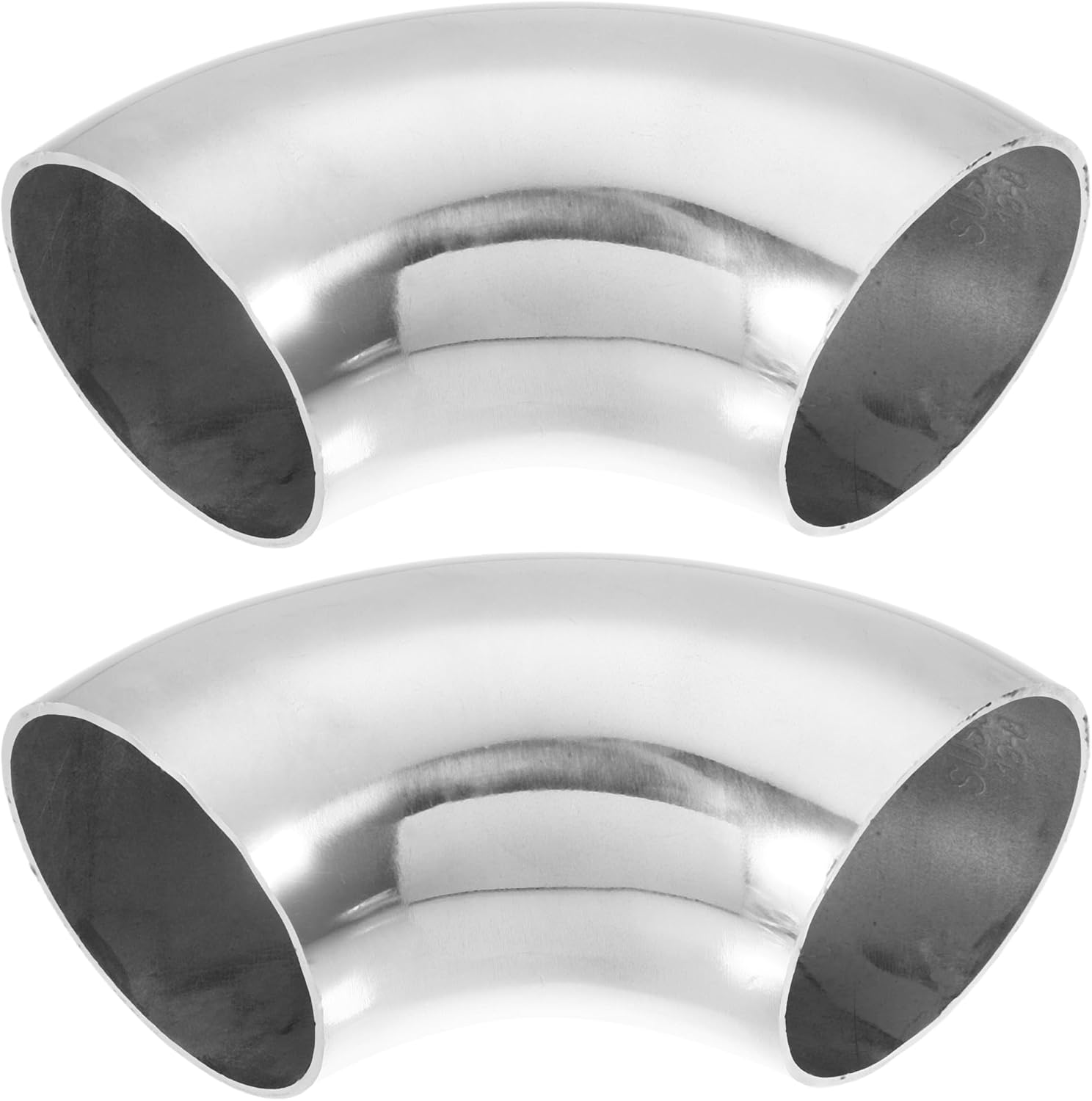 uxcell 2pcs OD 4.75 Inch 90 Degree SS304 Stainless Steel Bend Tube Exhaust Elbow Pipe for Car Modified Exhaust System 0.06" Wall Thickness Piping Silver Tone