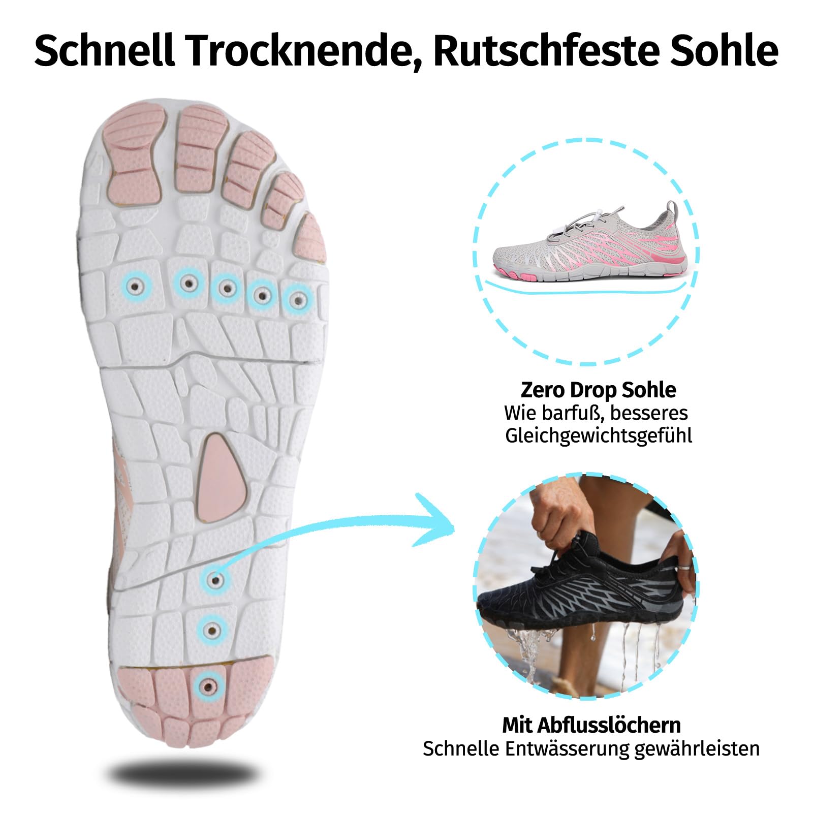 Chaussures Pieds Nus Feral Walk Light, Chaussures Minimalistes Barefoot pour Homme et Femme - Antidérapantes, Respirantes