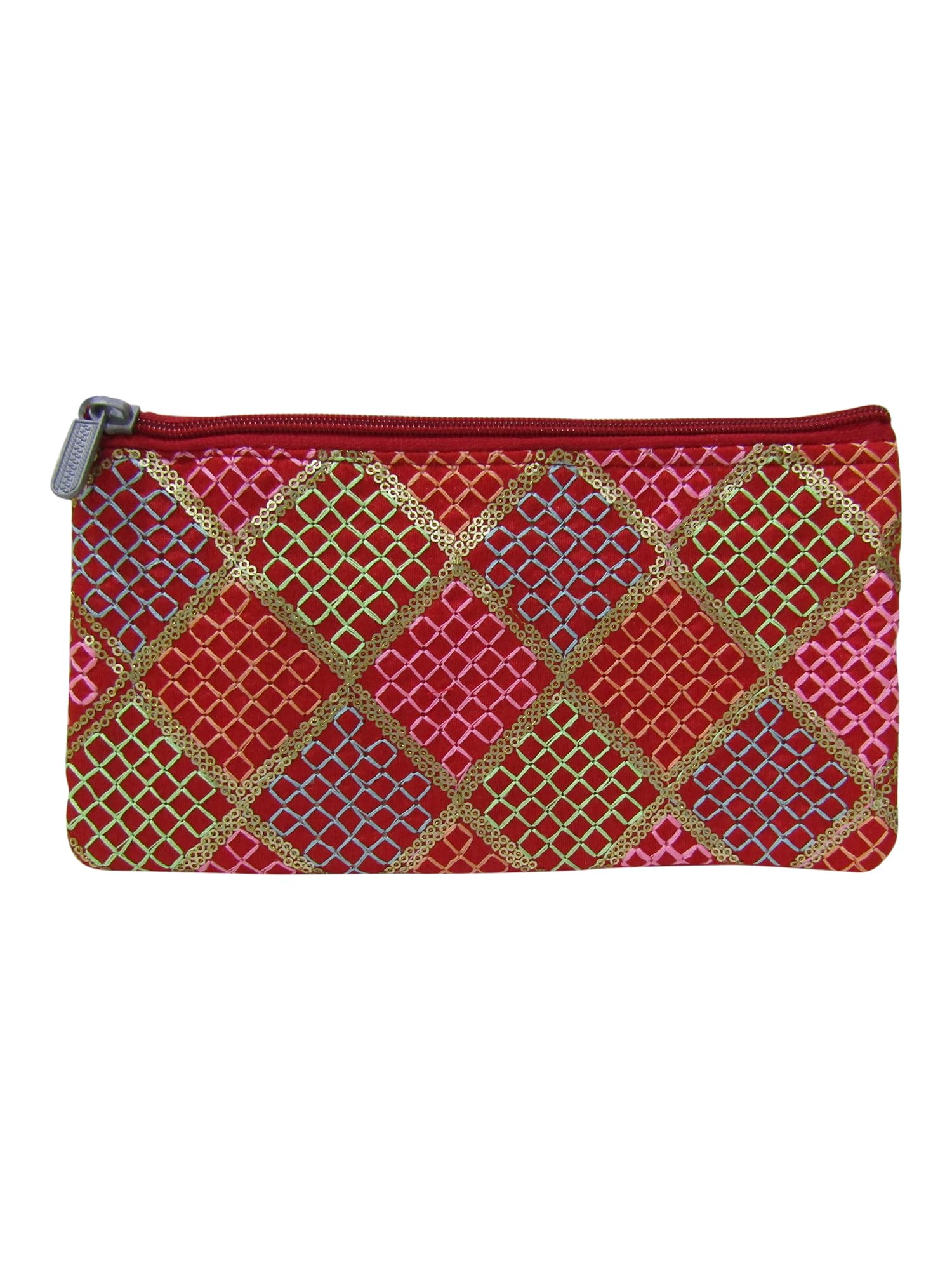Purple Pink Embroidery Wedding Return Gift Women Wholesale Bridal Giveaways Potli Bag With Zipper For Ladies Baby Shower Shagun Purse Gifting Haldi Mehandi (Pack Of 12 Pcs) 1