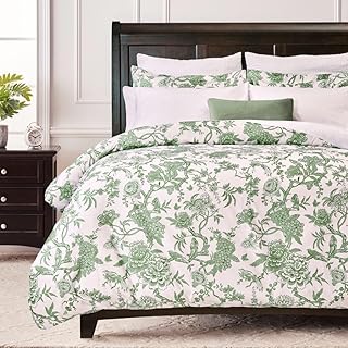 25 Cozy Master Bedroom Decor Ideas with Dark Wood Furniture 82 Chanasya Premium Antique Toile Duvet Cover Set - Duvet Cover (90” x 90”)...
