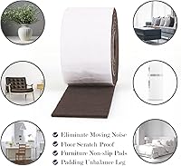 Vista 4 de Pllieay Paquete de 2 rollos de tiras de fieltro con respaldo adhesivo, almohadillas de fieltro para muebles de uso pesado para pisos de madera dura