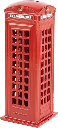 AUEAR, Caja modelo de moneda del dinero de la hucha de la cabina telefónica de Londres de 7 pulgadas para la decoración del hogar