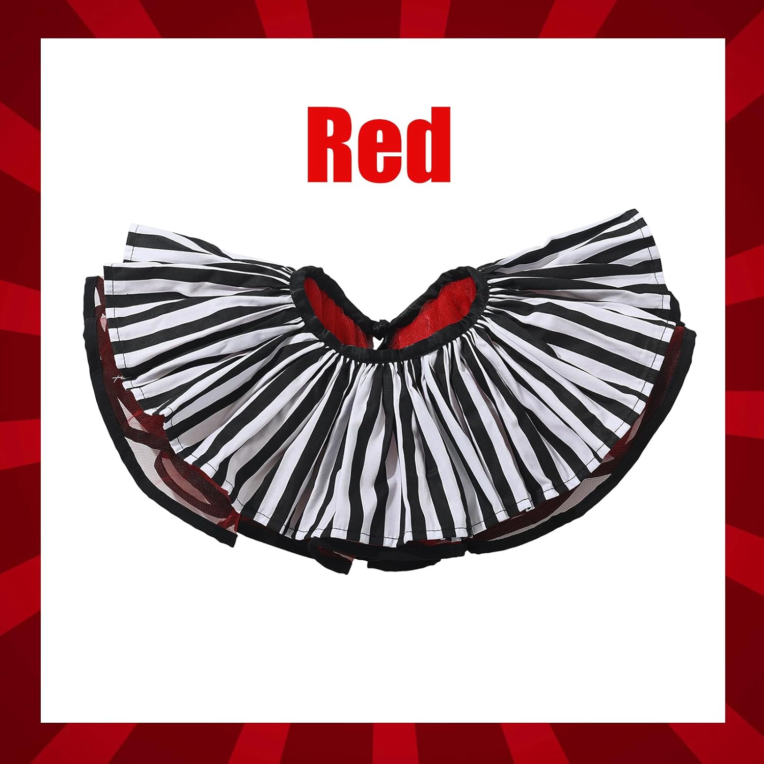 Layered Clown Collar, Tulle Ruffled Fake Collar Mesh Clown for Halloween Carnival Cosplay - Image 2