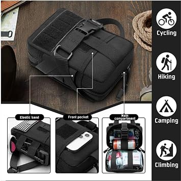 Rip-Away MOLLE IFAK Pouch – Compact Tactical First Aid Holder for Outdoor & Emergency Use(Sold Empty(Black)