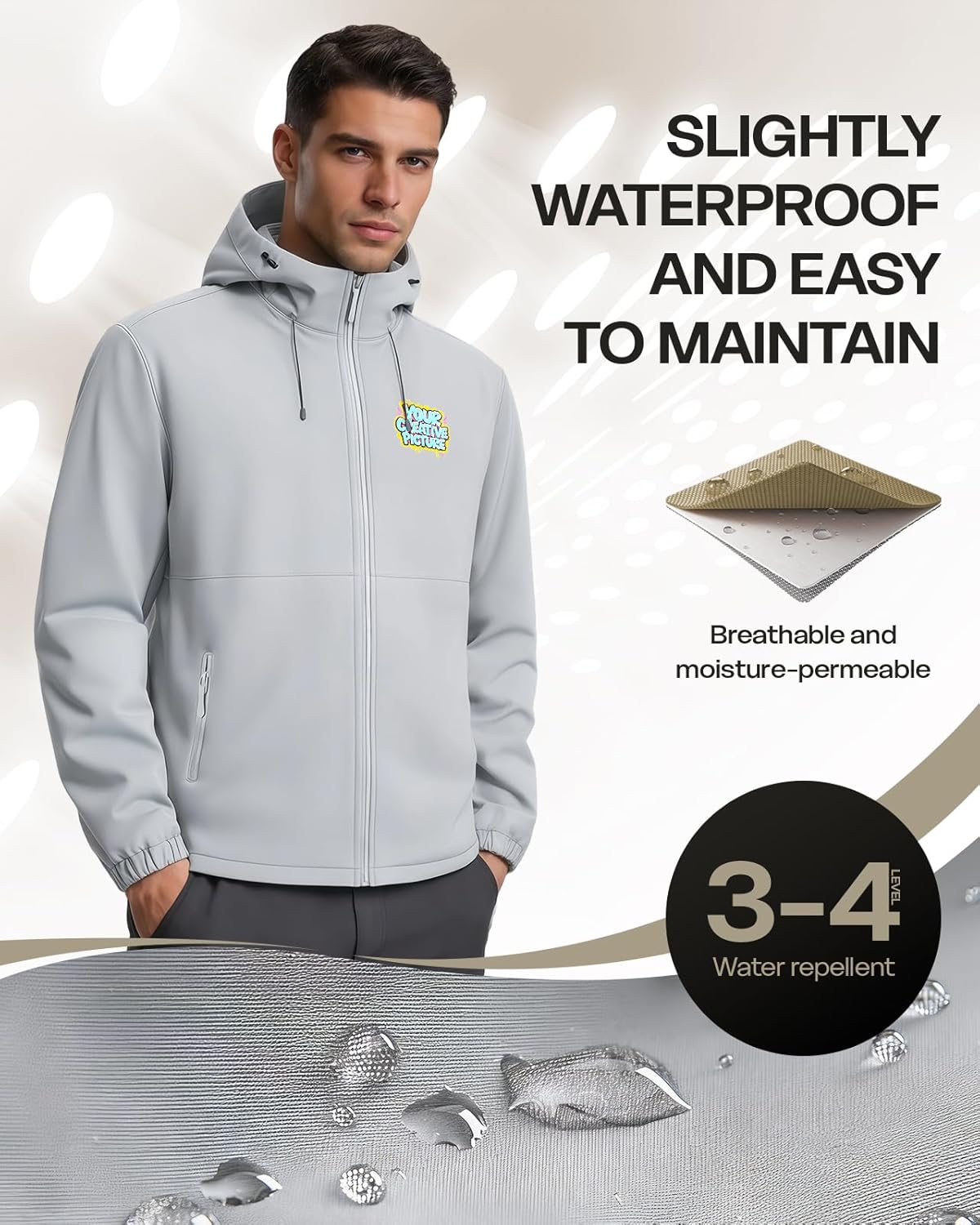 Custom Jackets for Men with Your Logo - Custom Windproof Jacket Design Your Own for Business Work Uniforms & Events