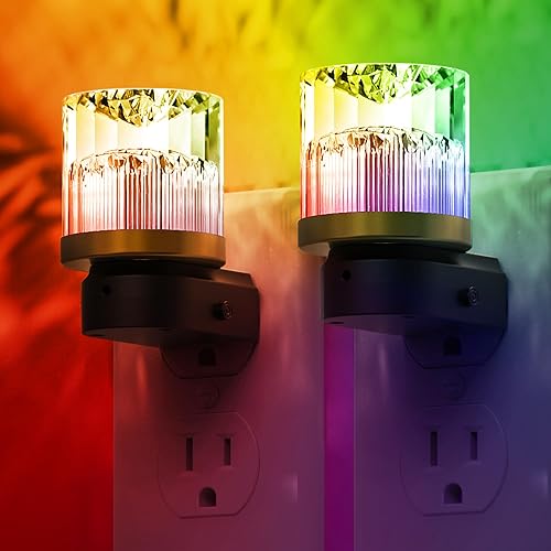 L LOHAS LED Luz nocturna, luces nocturnas enchufables a la pared con 10 cambios de color RBG luz nocturna enchufable en la pared, sensor integrado