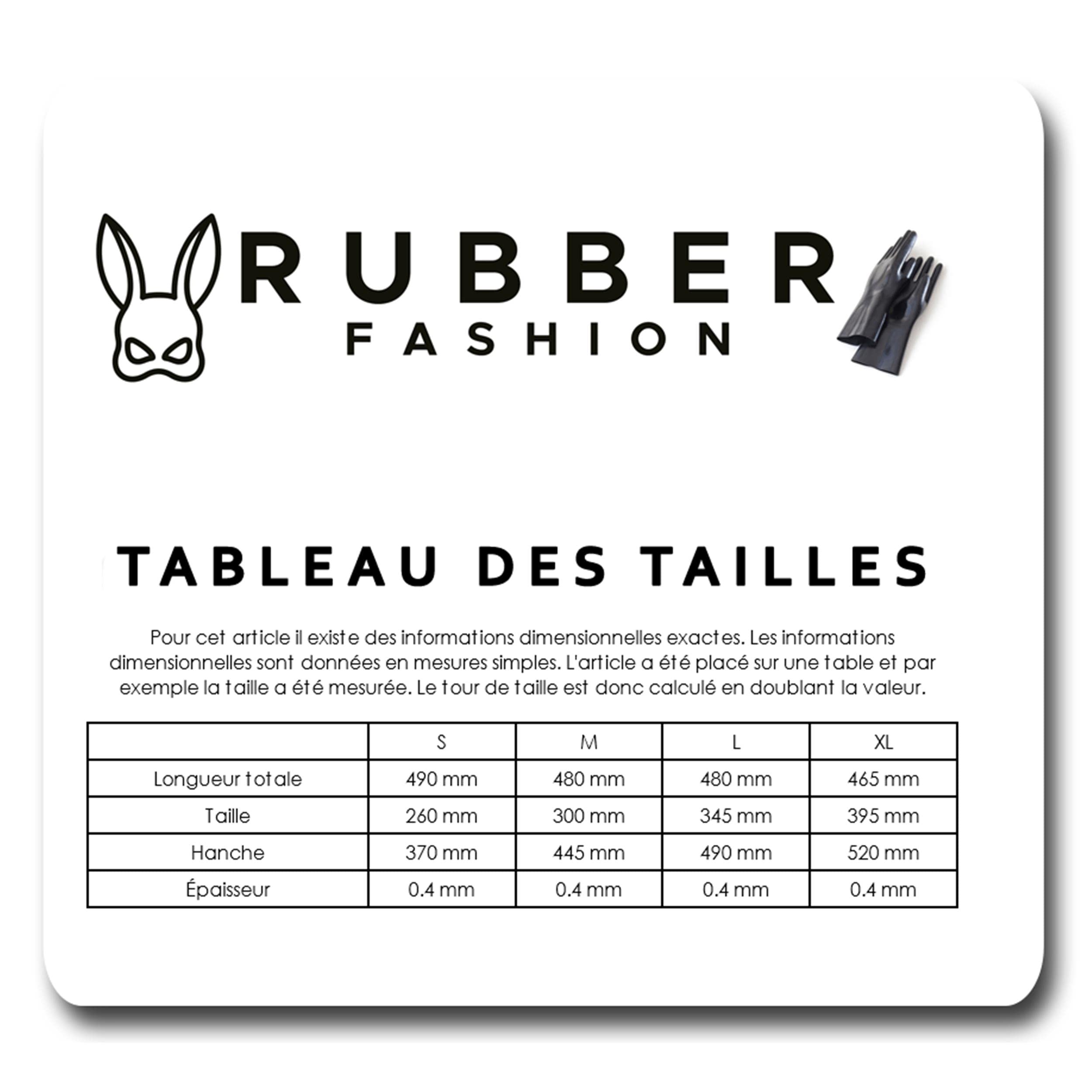 Rubberfashion Jupe Courte en Latex - pour Femme