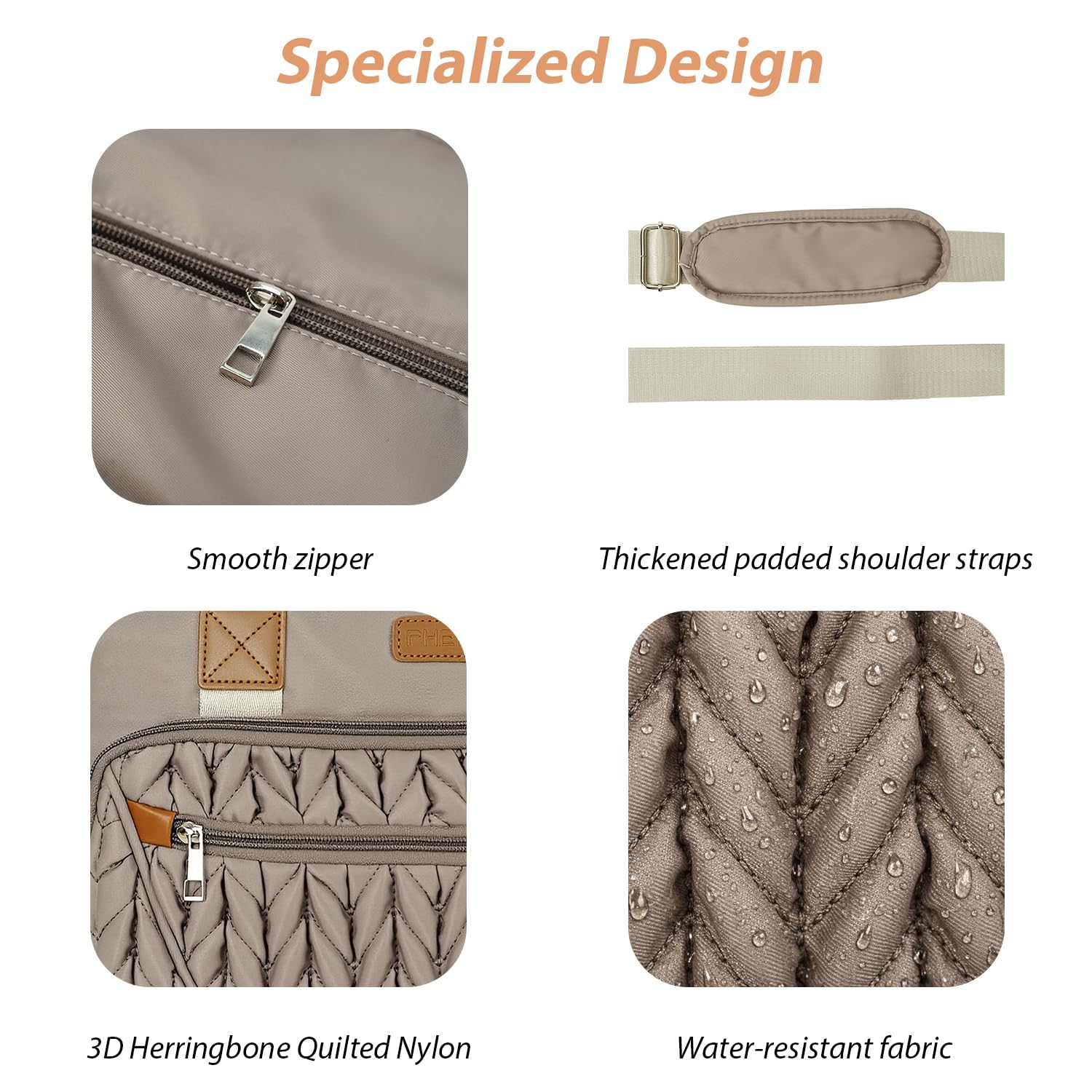 Diaper Bag Tote, Hospital Bag for Labor & Delivery, 16 Pockets 5 Insulated, Waterproof Lightweight Baby Bag with Changing Pad & Pacifier Case, Travel Mom Tote (Brown Taupe)