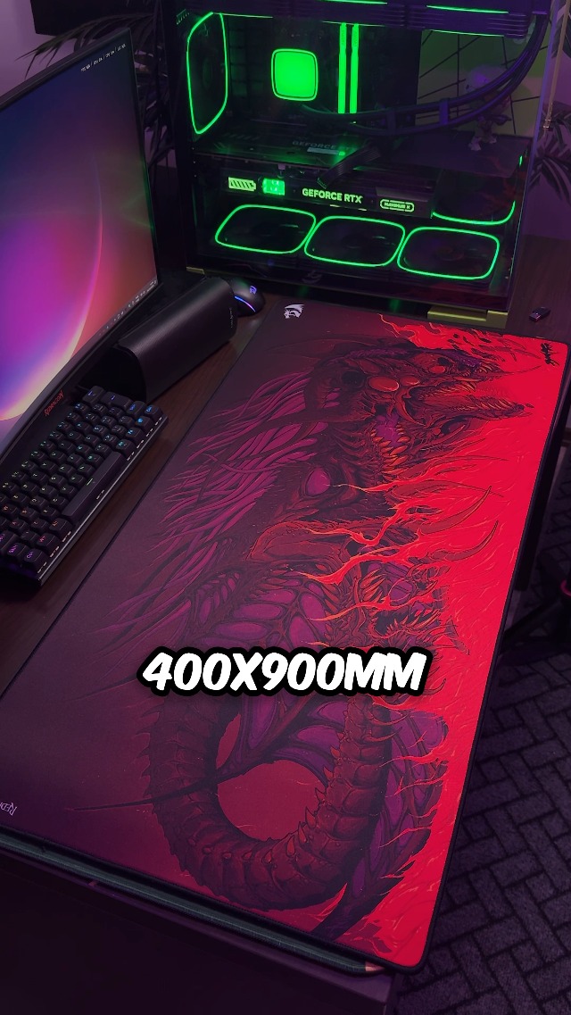 Mousepad Gamer Redragon Infernal Dragon Seiryu Vermelho 880x420