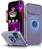 Vista 63 de Funda magnética para iPhone 11 Pro compatible con carga inalámbrica MagSafe, con 2 protectores de pantalla, anillo kickstand de 360° integrado +