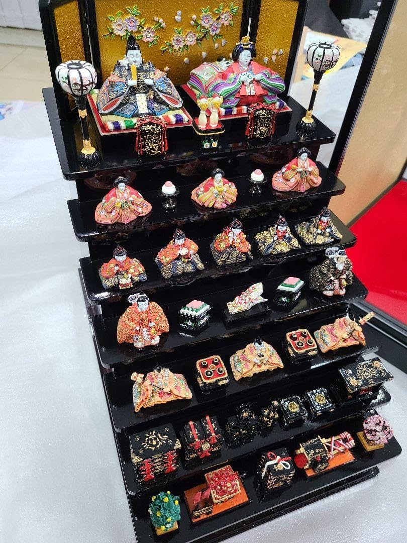 【ほぼ新品】ミニチュア雛人形 7段飾り お雛様 ひな祭り 雛祭 ガラスケース付 ほぼミニチュア雛人形 7段飾り お雛様 ひな祭り 雛祭 ガラスケース付