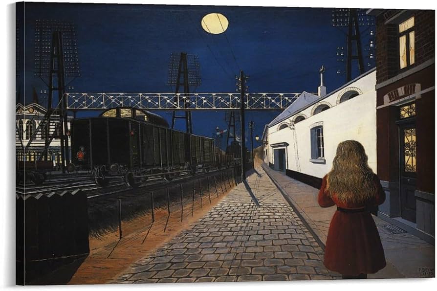 Paul Delvaux ポール・デルヴォー 石版画 「着衣のナイス」【額縁付】 Paul Delvaux ポール・デルヴォー 石版画 「着衣のナイス