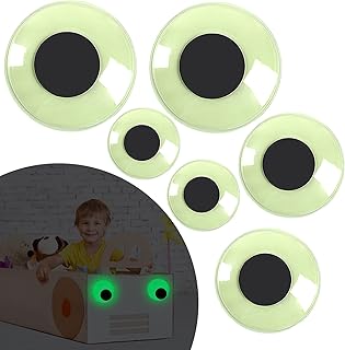 6Pcs Giant Googly Wiggle Eyes, PETKNOWS Glow in The Dark Google Eyes Self Adhesive for Craft Sticker Large Sticky Eyes Big...