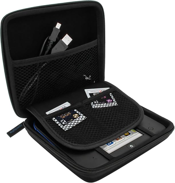 iGadgitz U2702 - EVA Hard Case Cover Compatible with Nintendo 2DS - Black