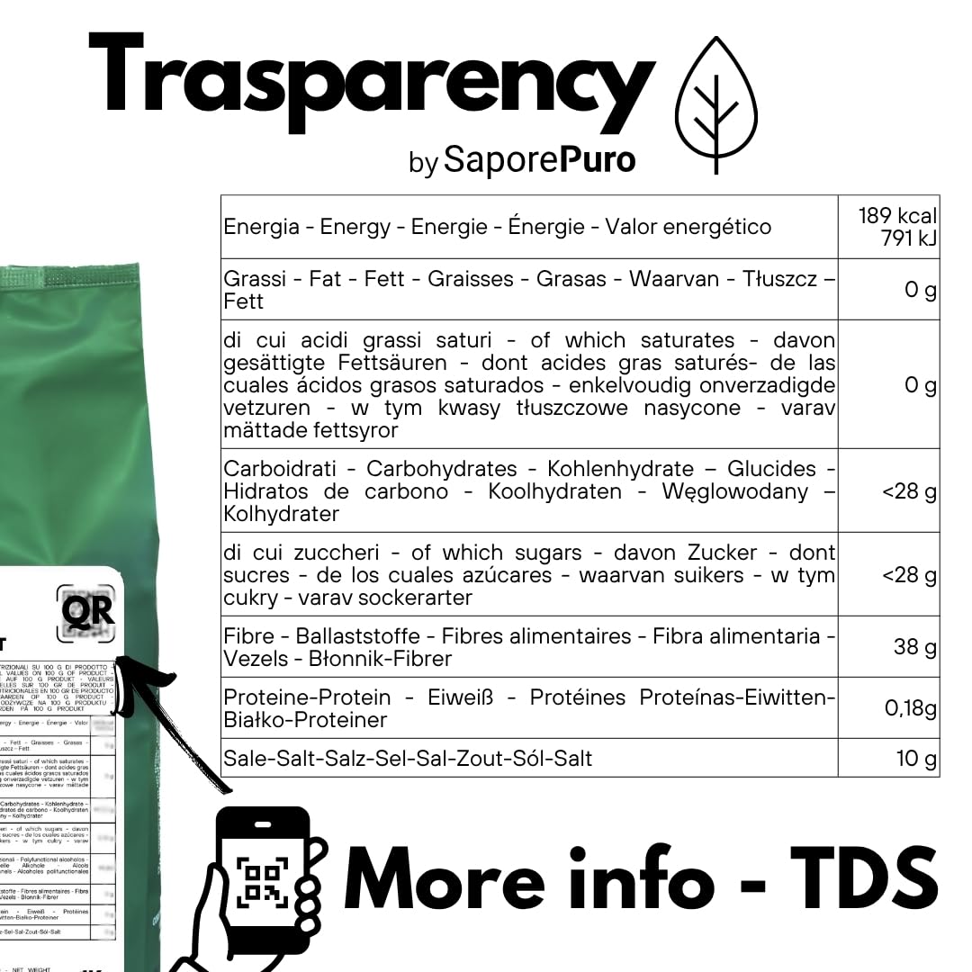 SaporePuro Carraghénane Kappa en Poudre 500 g – Sans Gluten – Gélifiant et Stabilisant pour Préparations Salées, Viandes, Gelées et Desserts
