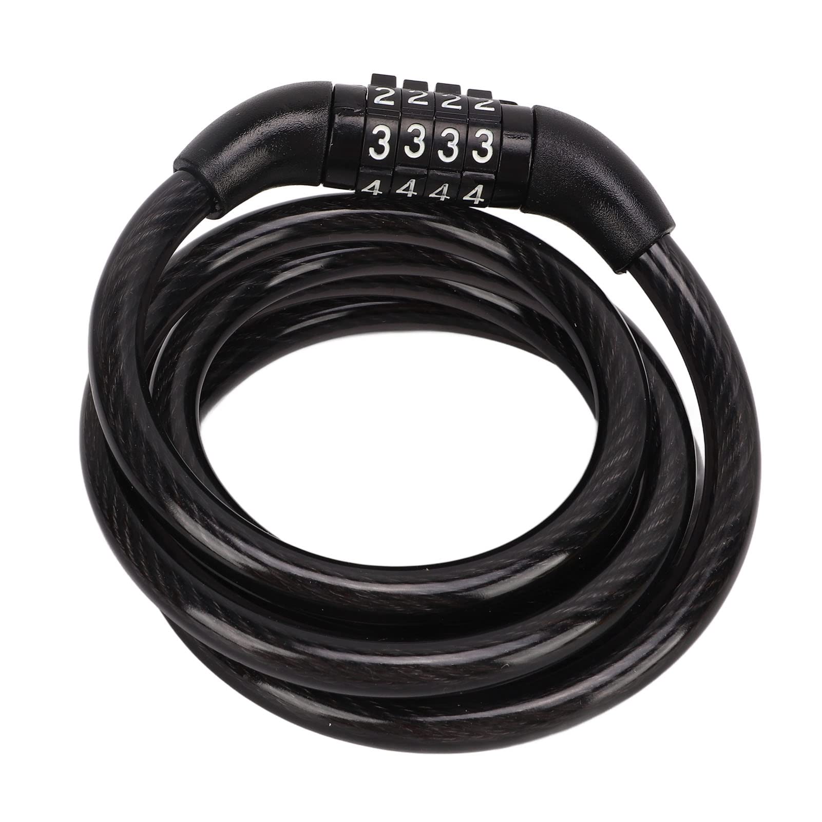 Bike Cable Lock, Manganese Steel Four Digit Combination Lock Secure Bicycle Lock for Scooter Motorcycle Door Gate Fence