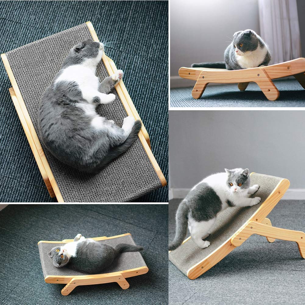 Cama De Salón Rascador para Gatos, Poste Rascador Vertical De Cartón para Gatos, Protector De Muebles con Almohadilla Rascadora De Cartón Ondulado para Gatitos De Interior, Juguete para Adultos