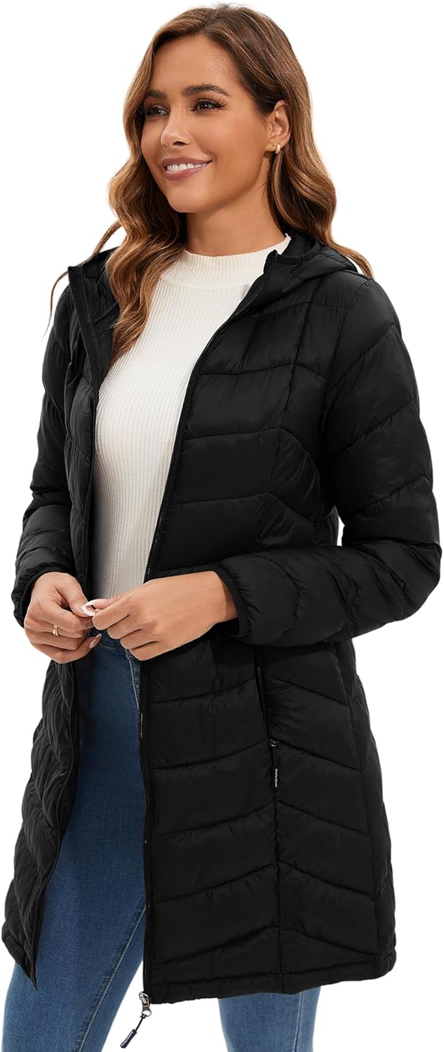 ANOTHER CHOICE Women Puffer Jacket with Hood Packable Warm Lightweight Puffy Coat - Image 2