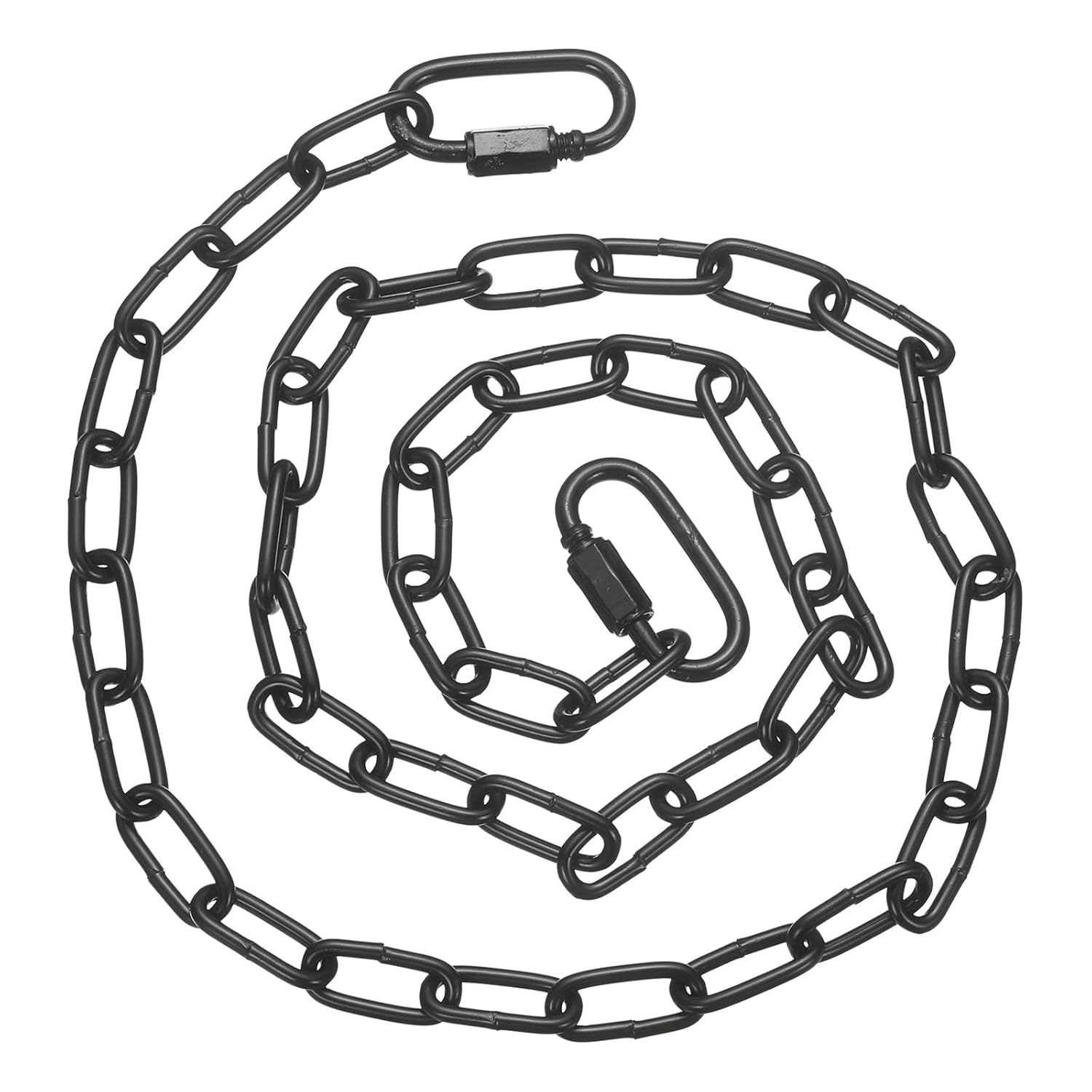 PATIKIL Gate Chain Lock, 34 in x 2.5mm Dia Alloy Steel Hanging Chain Lock with 2 Clasps for Stall Barn Fence Gate Hammock Swing Punching Sandbag Yoga Gym, Black