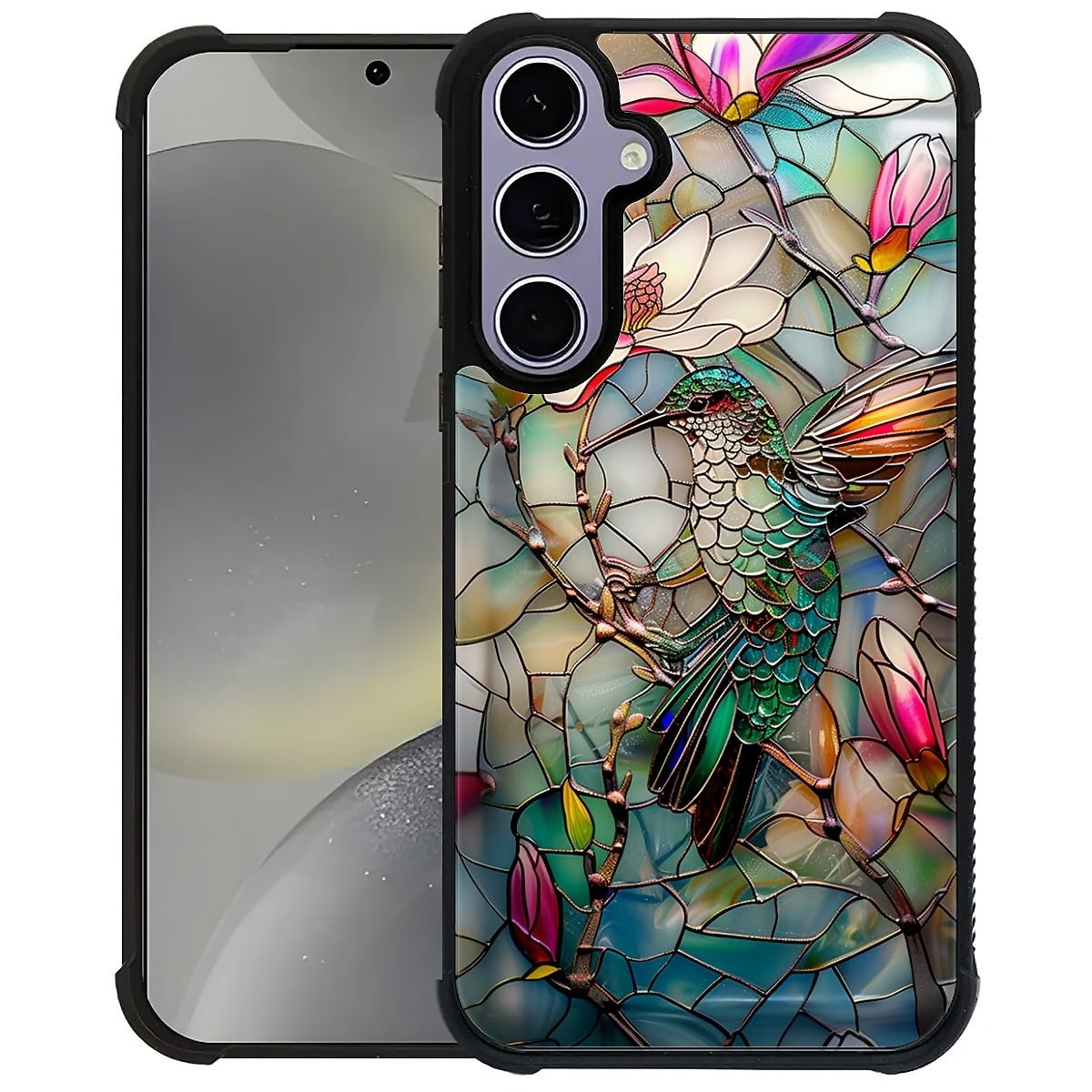 Punmada Compatible with Samsung Galaxy S24 S25 Mobile Case Creative Acrylic Back Panel Silicone Protection Grip Specially Designed for Samsung Galaxy