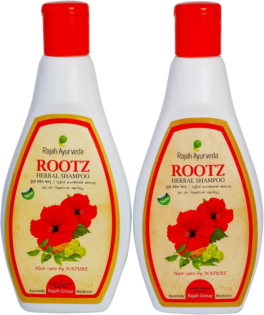 ROOTZ Shampoo 200ml (Pack of 2) – |Royal Ayurvedic Shampoo for your Hair with Goodness of Hibiscus, Brahmi, Neem and Shirakakai| Paraben Free|