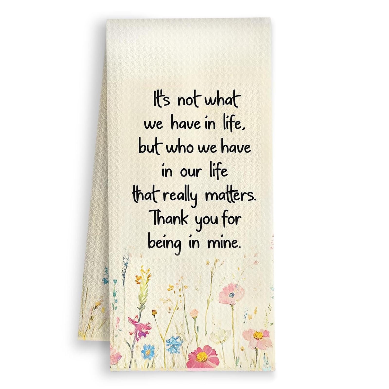 Gift for Best Friend, Friendship Gift Kitchen Towel, Wildflower Hand Towel