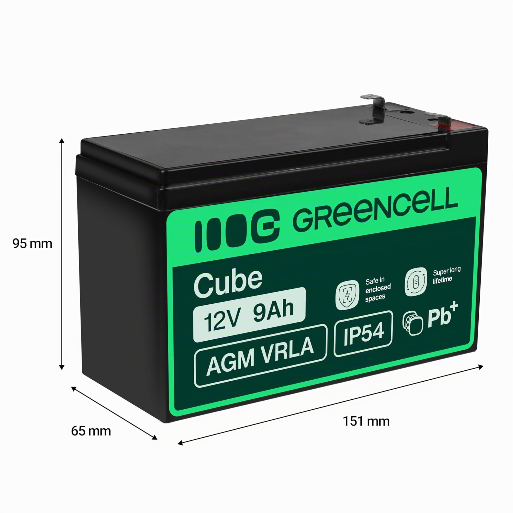 Green Cell Batteria AGM 12V 9Ah VRLA Ricaricabile Sigillata per UPS
