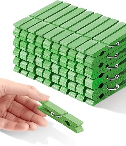 Pinzas de ropa de colores, clips de madera de colores del arco iris, paquete de 50 pinzas decorativas para manualidades, fotos, fotos, clips de