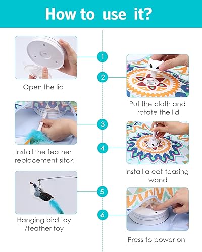 Miniatura 8 de Juguete interactivo para gatos, juguetes recargables para gatos de interior, juguete automático de persecución de gatos, escondite, 2 modos, base de