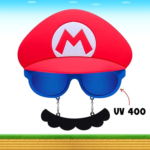 Miniatura 12 de Sun-Staches Gafas de sol oficiales de Super Mario Mario Luigi Peach Bowser Yoshi Wario o Waluigi accesorio de disfraz Se adapta a la mayoría