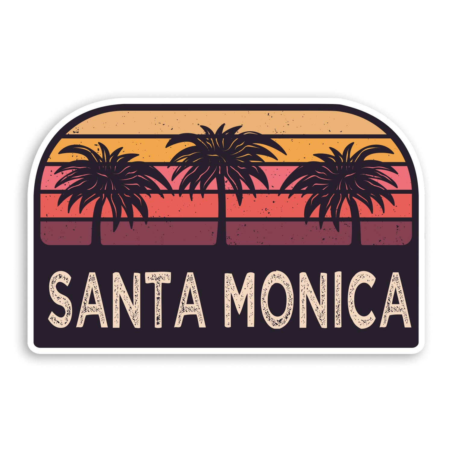 2 x 10cm Rustic Santa Monica USA Vinyl Stickers - America Luggage Sticker #34315 (10cm Wide)