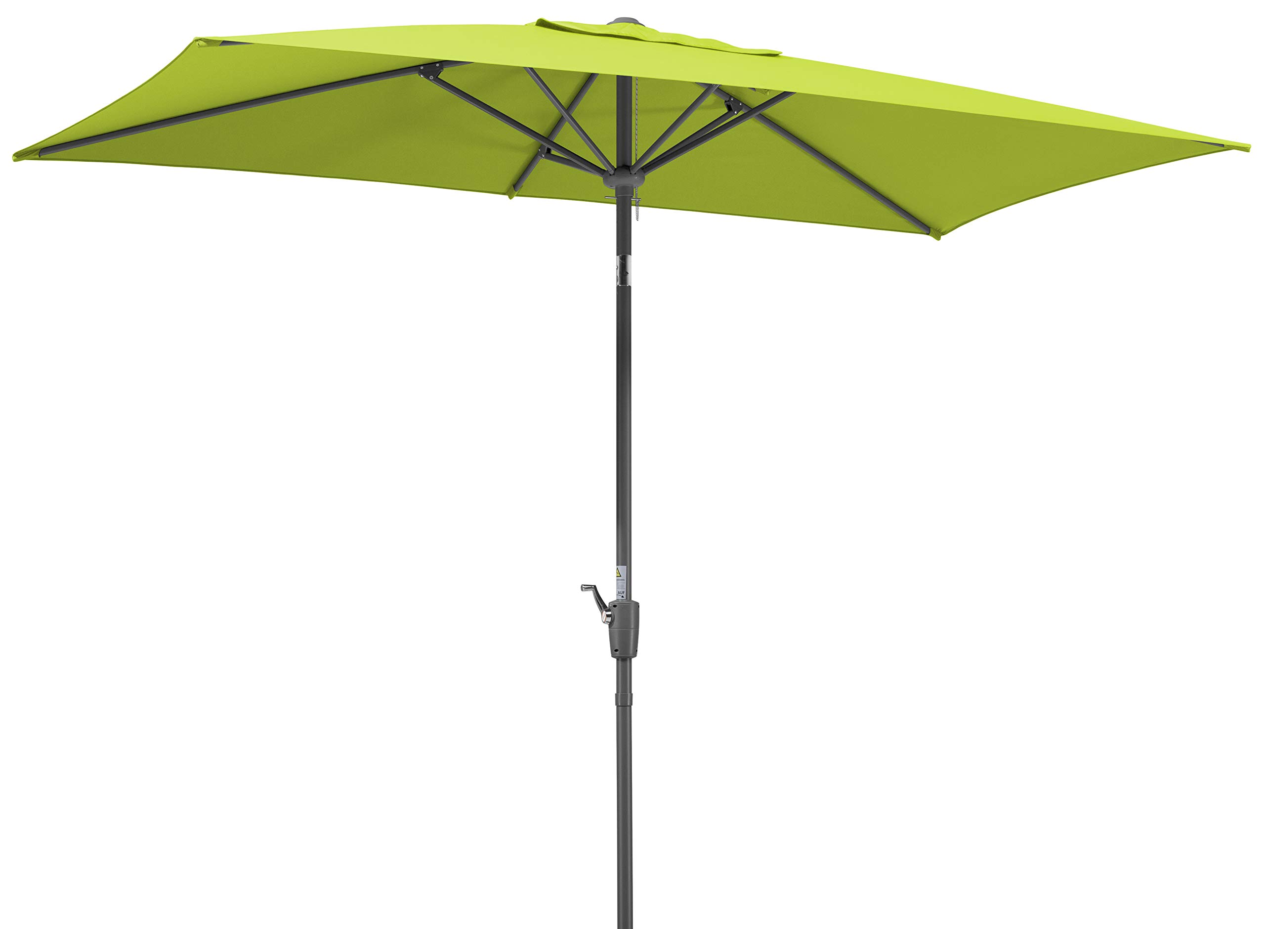 Schneider - Parasol Tunis, Vert Pomme, env. 270 x 150 cm, 6 pièces, Parasol rectangulaire.