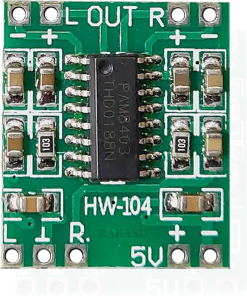 Plastic Pam8403 Dc 5V Class D Mini Digital Audio Amplifier Board Module Green Pack of (1)