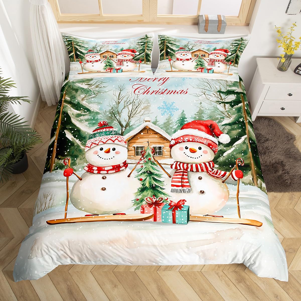 Parure de lit Noël bonhomme de neige pour décorer la chambre des garçons cet hiver