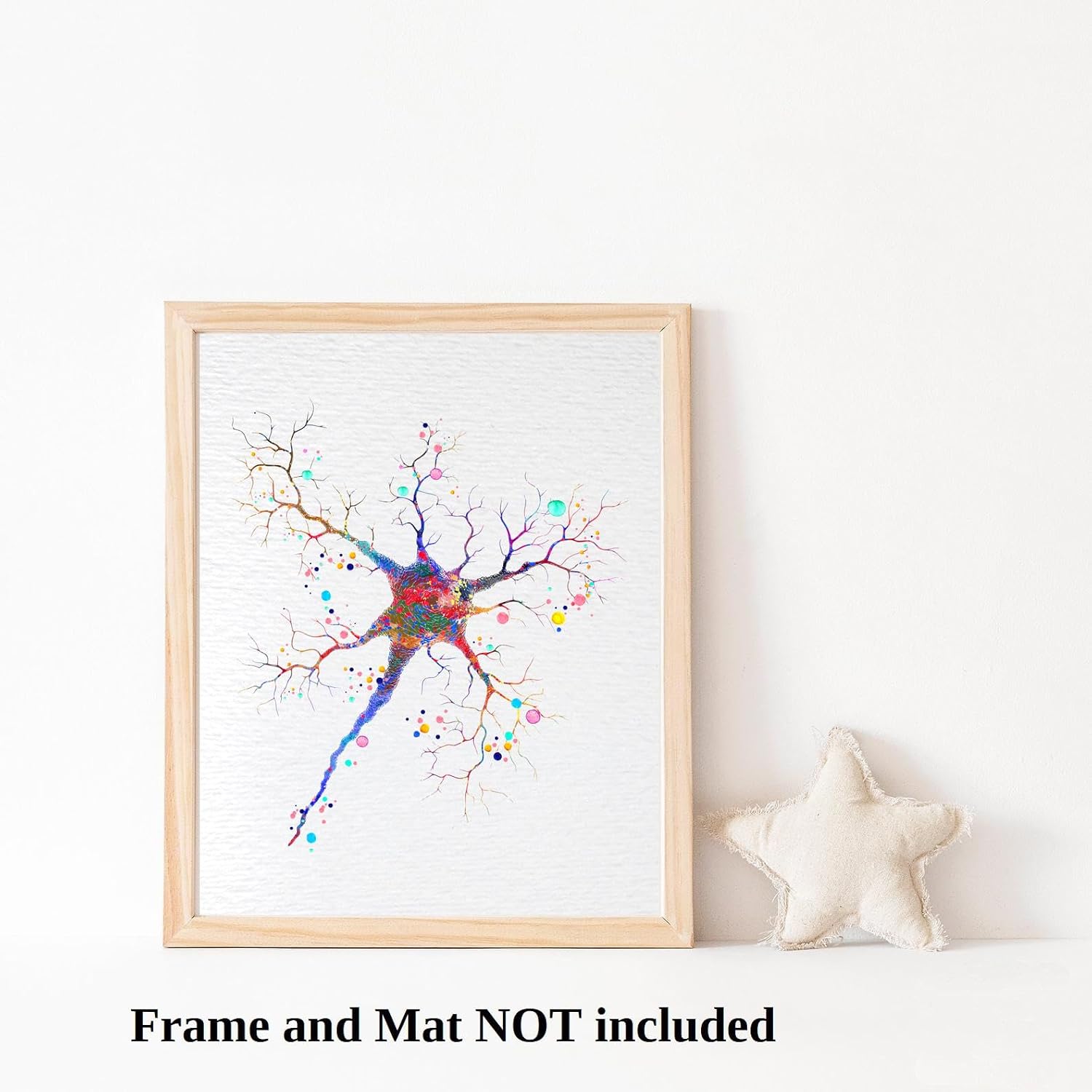 Dignovel Studios 8X10 Unframed Neuron Structure Illustration Watercolor Art Print Poster Cell Neurology Medical Science Clinic Wall Hanging Decor DN927