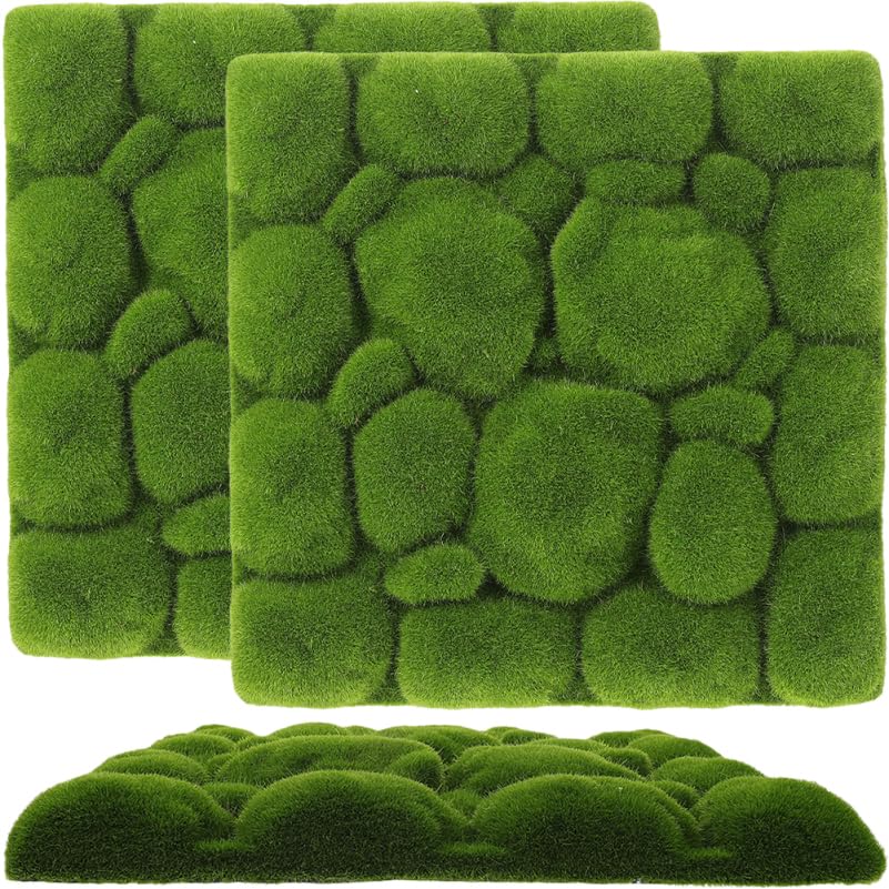 Healifty Green Home Decor Artificial Moss for Planters, 3pcs 11.8x11.8 inches Fake Moss Mat, Decorative Faux Moss, Craft Moss for DIY Terrariums Gardenning Art Wall Decor Florist Decor