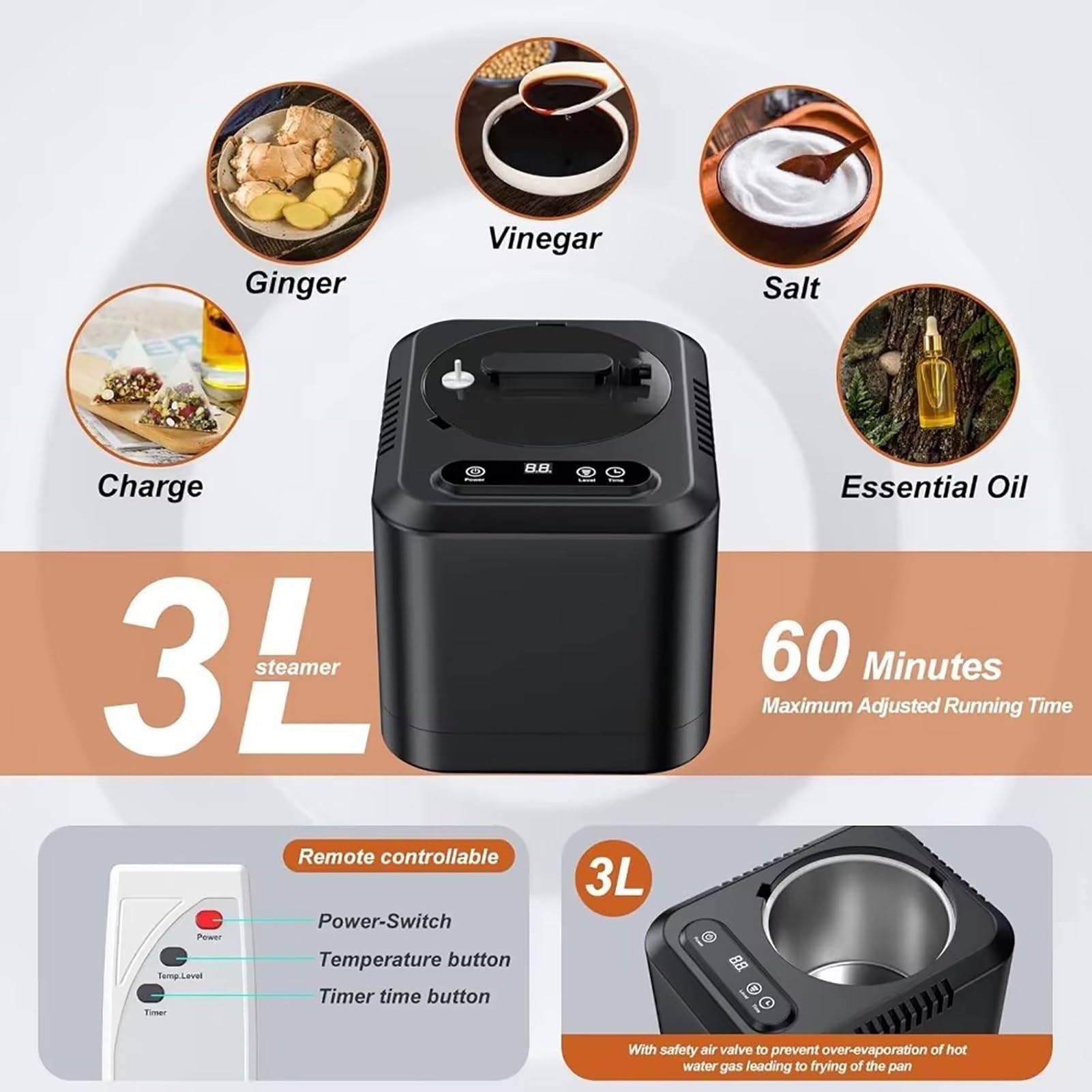 Tragbare Ganzkörpersaunabox, 1000 W Dampfsaunazelt Für Privatgebrauch Mit 3-L-Dampfgerät, 9 Temperaturstufen, Für Spa, Drinnen, Draußen, Fitnessstudio