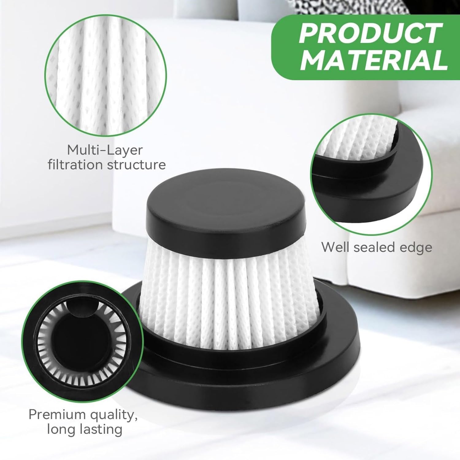 4PCS Replacement Plastic Filters for Duck Vacuum Cleaner, Washable Vacuum Filter