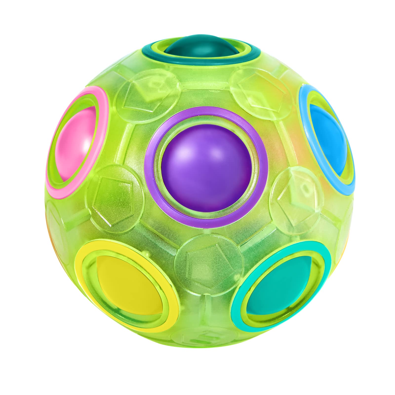 ROXENDA Magic Ball Rainbow Ball, Skill Game Puzzle Ball - Brain Teaser & Stress Ball for Children and Adults (Light Green)