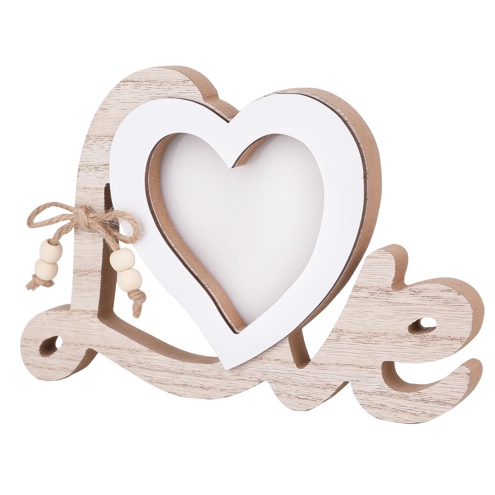 Heart-Shaped Mr Mrs Picture Frame,Personalised Wooden Love photo Frames Wedding Decorations, Wedding Gifts for Bride and Groom,Tabletop Picture Display Stand Wedding Countdown Gifts